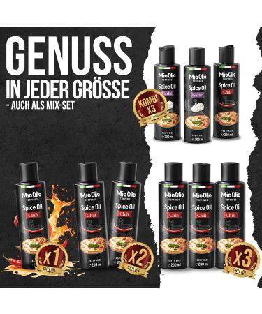  Mioolio MIOOLIO 1 x 200 ml chili oil for marinating refining and seasoning every dish with an intense aroma and a burst of flavor - Buy Online on GoSupps.com