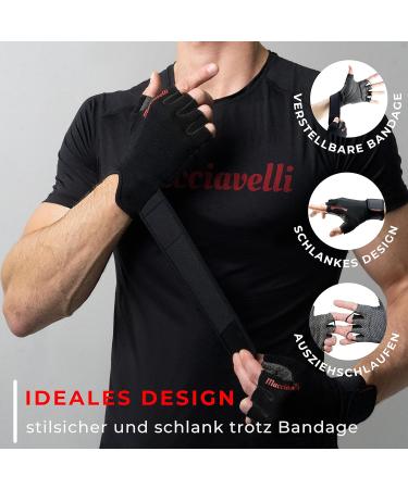 Macciavelli Fitness Gloves for Men & Women - XXL Black Training Gloves for Strength & Weight Training Bodybuilding & Gym Use - Buy Online on GoSupps.com
