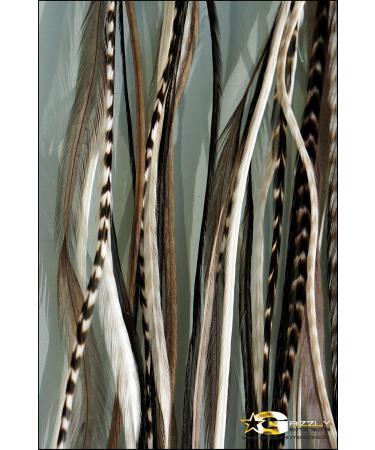 Grizzly Extensions Clip-In Feather Extensions - Black & White for Blonde Hair | Premium Quality & Easy Application - Buy Online on GoSupps.com