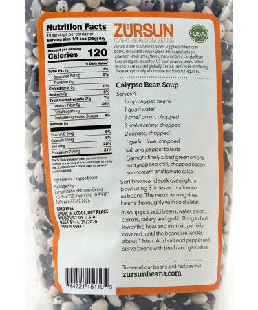 Zursun Heirloom Dry Calypso Beans 24 oz - Premium Quality Beans - Buy Online on GoSupps.com