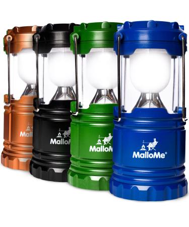 MalloMe Lanterns Battery Powered LED Portable Camp Tent Lamp Light Operated at Home, Indoor, Power Outages, Multicolored (4 Pack) Multicolored 4 PACK