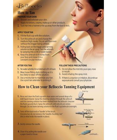 Belloccio Complete Professional Sunless Tanning Airbrush System - Premium Airbrush Compressor Hose & Opulence Solution for All Skin Types | International Shipping Available - Buy Online on GoSupps.com