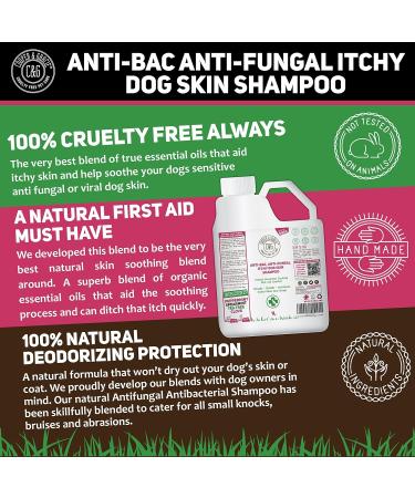 Dog Shampoo For Itchy Skin Antibacterial And Antifungal | Natural Medicated Low Lather Safe Formula | Fast Absorbing and Skin Cooling First Aid | Great For Cuts Grazes Skin Irritation - Buy Online on GoSupps.com