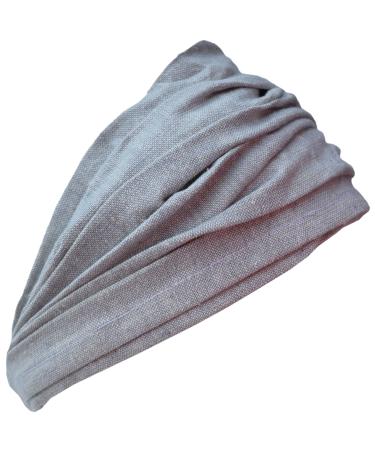 Plain Cotton Hemp Elastic Bohemian Headband Natural