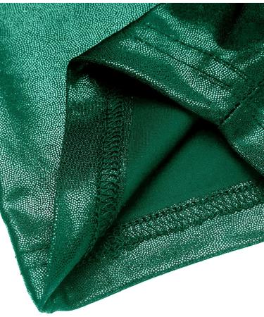 Happy Cherry Metallic Green Gymnastics Shorts for Girls | 1/3 Piece Stretch Dance Hot Pants | Size 110-150 | International Shipping Available - Buy Online on GoSupps.com