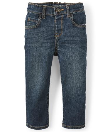 The Children's Place Boy's Stretch Straight Jeans 7 Lt Med Stone