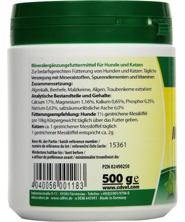 CDVet Micromineral for Dogs & Cats 500g - Essential Dietary Supplement & Natural Fur & Skin Vital 400g Bundle | Optimal Pet Health Support - Buy Online on GoSupps.com