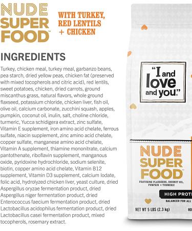I and Love and You Nude Superfood Dry Dog Food - Grain-Free Kibble with Prebiotics & Probiotics, Poultry Palooza, 5lb - Buy Online on GoSupps.com
