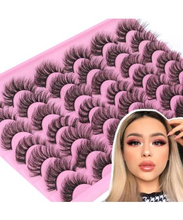 Natural Lashes Mink 7 Styles False Eyelashes Wispy Fluffy Lashes Look Like Extensions 4D Volume Fake Eyelashes 21 Pairs Eye lashes Pack by EYDEVRO (12-15mm) Natural-22A