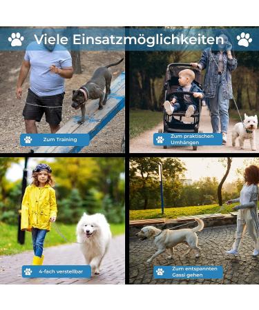 Reflective 2m Adjustable Dog Leash - Weatherproof & Tearproof Paracord for Small to Large Dogs (Up to 15kg) - Very Good Test Grade - White/Black - Buy Online on GoSupps.com