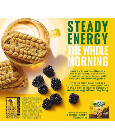 Belvita Blueberry Breakfast Biscuits - 6 Boxes (5 Packs, 4 Biscuits Each) | Healthy Snack - Buy Online on GoSupps.com