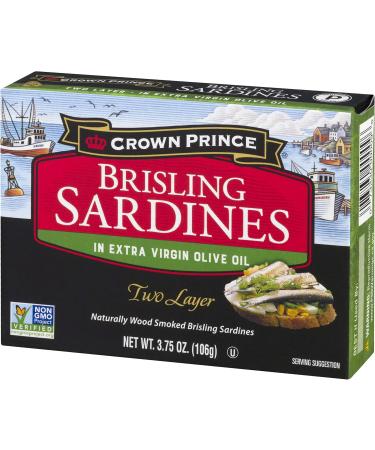 Crown Prince Two Layer Brisling Sardines in Extra Virgin Olive Oil 3.75-Ounce Cans (Pack of 12) Extra Virgin Olive Oil Two Layer - Buy Online on GoSupps.com