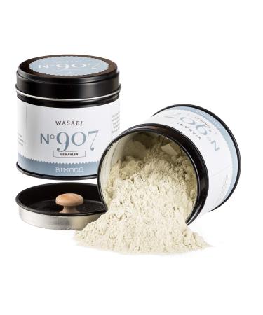 Rimoco N 907 Wasabi Powder - Real Wasabi root finely ground (100% Wasabia Japonica) |Wasabipulver for the production of Wasabipasten |40g in an elegant spice jar with aromadeckel 40 g (1 Pack)