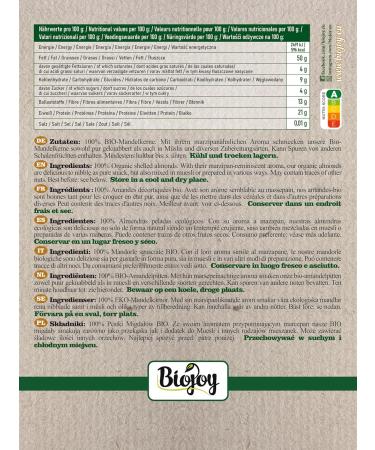 Buy Biojoy Organic Almonds Whole (500g) - Natural Unsalted & Raw Almond Kernels for Healthy Snacking | International Shipping Available - Buy Online on GoSupps.com