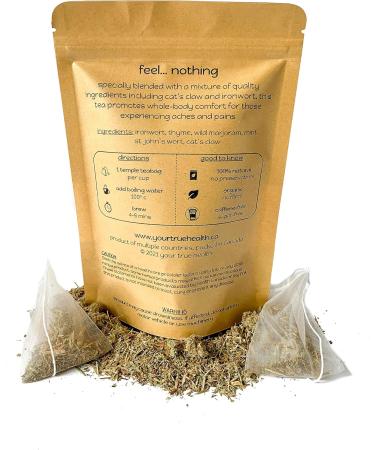 Feel Nothing - Pain Relief Tea - ORGANIC Temple Tea Bags /// cat's claw - ironwort - st. john's wort - thyme - Buy Online on GoSupps.com