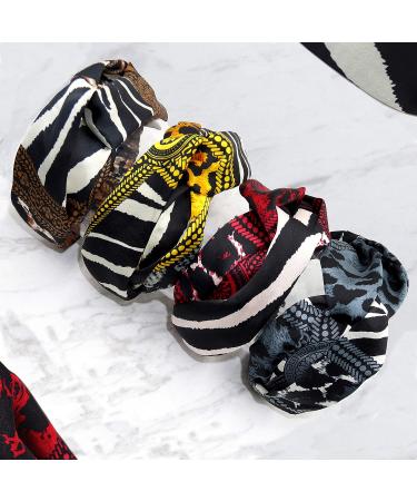 FROG SAC African Headbands Set for Girls, Women, and Teens - Knotted Elastic Twist Headwrap Hair Accessories in Designer Print - Buy Online on GoSupps.com