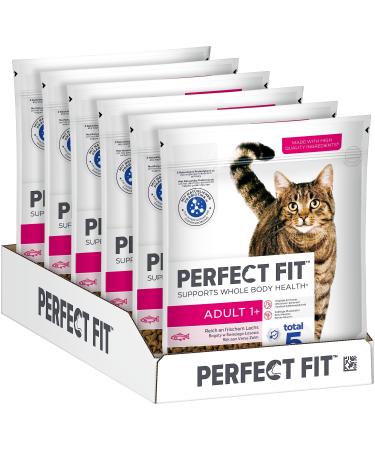 PERFECT FIT Adult dry food for adult cats from 1 year - Salmon 750g (6 bags) Salmon 4.5 kg (1 pack)