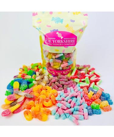 The Yorkshire Confectionery Company - Fizzy Favourites Pick And Mix Sweets 1kg Pouch Bag packed with Sweets and Candy. Assortment is in a Large Resealable Bag Great For Sharing Or As A Gift (1kg) - Buy Online on GoSupps.com