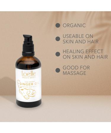 Loelle Ginger Oil - Organic Healing Massage Oil for Muscle Pain Relief (100ml) - Spicy & Stimulating Moisture Care - Buy Online on GoSupps.com