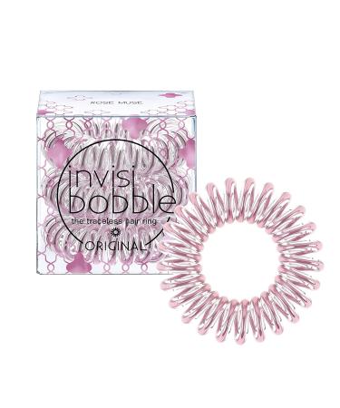 Invisibobble Original Hair Tie - Rose Muse Pack of 3 | Durable & Tangle-Free Hair Accessories - Shop Internationally - Buy Online on GoSupps.com