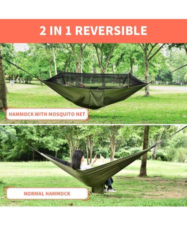 ELUTENG Camping Hammock with Mosquito Net - Lightweight 2 Person Pop-up Parachute Hammock for Outdoor Adventure - Buy Online on GoSupps.com