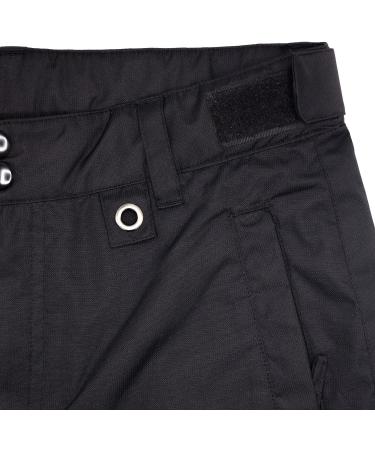 Kids Water Resistant Insulated Snow Pants 10-12 Black Husky | Warm Ski Cargo Pants - Buy Online on GoSupps.com