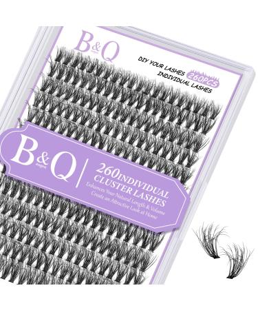 Lash Clusters Individual Lashes 260 PCS 30D 40D 14mm Wispy 3D Effect 3D Natural Cluster Lashes Fluffy Eyelash Extensions DIY at Home(Q30D-14mm) 280PCS-(3D Fluffy)30D-14mm 1 count (Pack of 1)