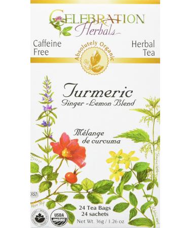 Celebration Herbals Organic Turmeric Ginger Lemon Blend, 24 Bags