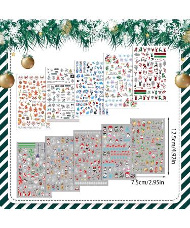 10 Sheets Christmas Nail Stickers Self-Adhesive Christmas Nail Decals Snowflake Santa Claus Reindeer Snowman Nail Art Stickers for Women Girls Holiday Nail Art Decoration Accessories - Buy Online on GoSupps.com