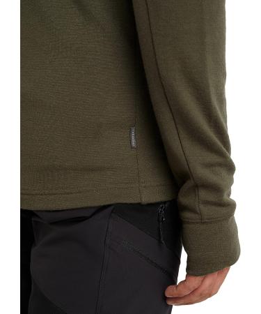 Icebreaker Merino Men's Quantum III Long Sleeve Wool Athletic Zip Up Hoodie - Loden Green - Size Large - Buy Online on GoSupps.com