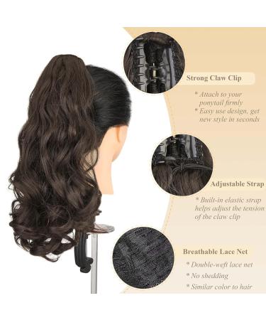 Buy Gairyan 45cm Claw Clip Ponytail Extensions - Curly Wavy Synthetic Hair in Medium Brown | Clip-in Hair Extensions for Women - Buy Online on GoSupps.com