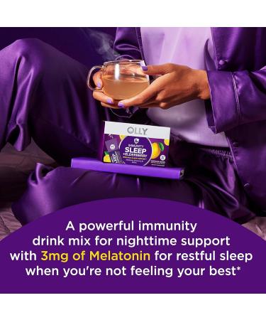 OLLY Immunity Powder Nighttime Support with Melatonin, Elderberry, Vitamin C, D, Zinc - 10 Pack Lemon Flavor - Buy Online on GoSupps.com
