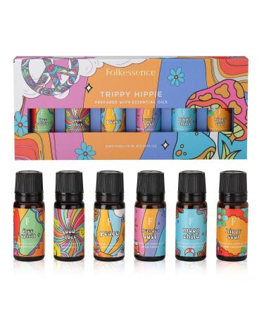 Folkulture Essential Oils for Diffuser Oil | Patchouli & Cedarwood | Essential Oils Set of 6 Fragrance Oil Diffuser Oils Scents for Home Oil Diffuser Essential Oils Fragrance Oil for Diffuser Trippy 0.06 Fl Oz (Pack of 6)