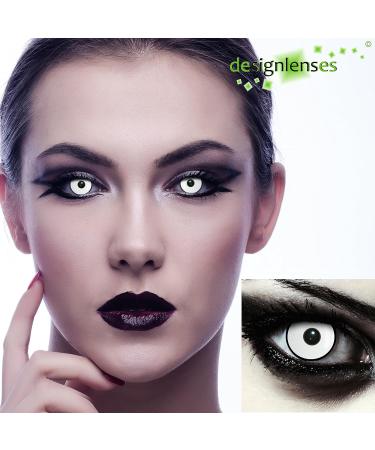 Buy Colored Daily Contact Lenses - White Zombie Lenses with Black Ring for Halloween & Cosplay (2 Pieces) - No Prescription Needed - Buy Online on GoSupps.com