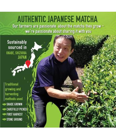 Japanese Ceremonial Matcha Green Tea Powder - USDA & JAS Organic - 1st Harvest - High Grade - From Japan - Ideal for Latte, Shake, Smoothies & Baking - 3.52oz (100g) - Buy Online on GoSupps.com