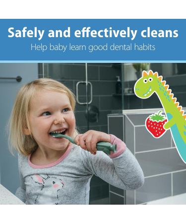 Dr. Brown's Infant-to-Toddler Training Toothbrush Set - Mint Elephant & Fluoride-Free Strawberry Baby Toothpaste for 0-3 Years - Buy Online on GoSupps.com