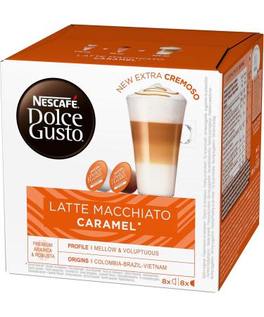 Nescaf Dolce Gusto Latte Macchiato Caramel Pack of 3 3 x 16 Capsules (24 Servings) - Buy Online on GoSupps.com