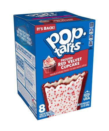 Pop-Tarts Toaster Pastries, Breakfast Foods, Baked in the USA, Frosted Red Velvet Cupcake, 13.5oz Box (8 Toaster Pastries)