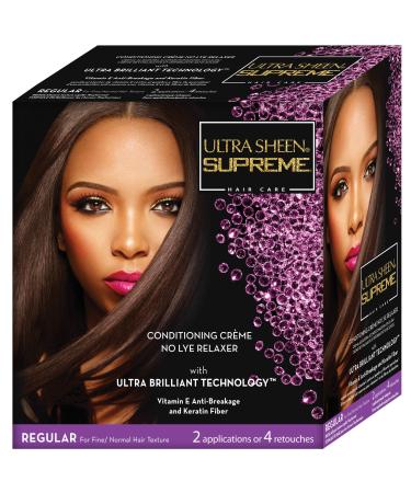 Ultra Sheen No-Lye Relaxer Conditioning Creme Regular for Fine/Normal Hair Texture 2 applications