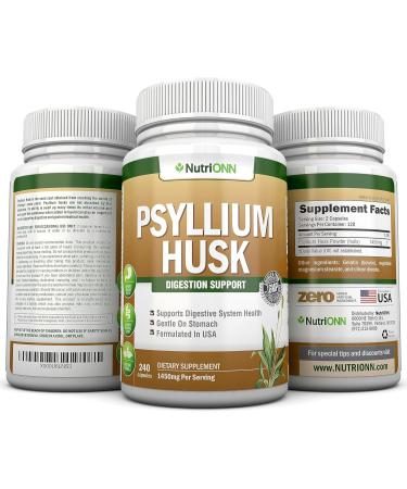 NutriONN Psyllium Husk Capsules & 4-in-1 Digestive Enzymes Combo - Targeted Gut & Digestive Health Support - Buy Online on GoSupps.com