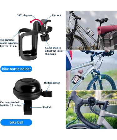 SODPE Bicycle Accessories Set - USB Rechargeable Lamp, Lock, Water Cup Seat, Phone Holder, Mirror & Bell - Buy Online on GoSupps.com