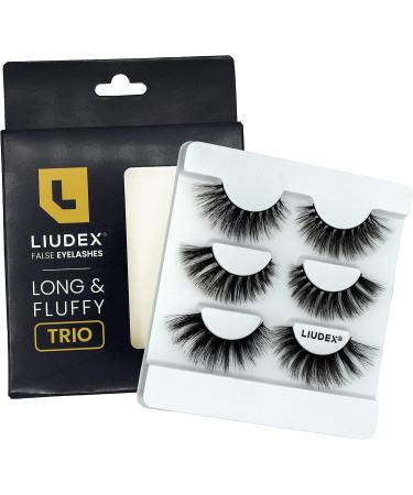 LIUDEX False Eyelashes - 3 Pairs - Different Style - 3D Mink False Eyelashes Natural Look Reusable Fake Lashes Volume Fluffy Soft Wispy Eyelash Trio - Buy Online on GoSupps.com