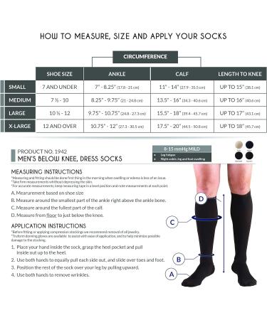 Truform Compression Socks 8-15 mmHg - Men's Tan Knee High Dress Socks (Pack of 4) - Medium - Buy Online on GoSupps.com