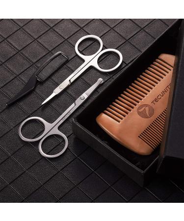 4-Piece Beard Shear Set & Mustache Scissors Kit for Men | Bart Kamm Grooming Tools with Storage Bag Style 2 - Buy Online on GoSupps.com