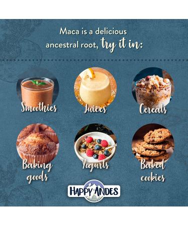 Happy Andes Organic Black Maca Root Powder - USDA Certified for Energy, Fitness, and Mood - Gluten-Free Peruvian Superfood for Men & Women - Buy Online on GoSupps.com