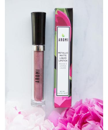 Aromi Dusty Pink Metallic Matte Liquid Lipstick - Shimmery Vegan Cruelty-Free Formula (Pixie Dust) - Buy Online on GoSupps.com