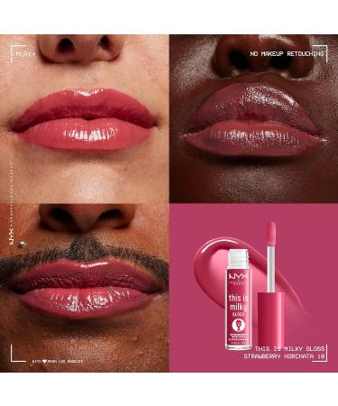 NYX Professional Makeup Strawberry Horchata Milky Gloss Lip Gloss - 12 Hour Hydration, Vegan, Mauve Pink - Scented Milkshake - Buy Online on GoSupps.com