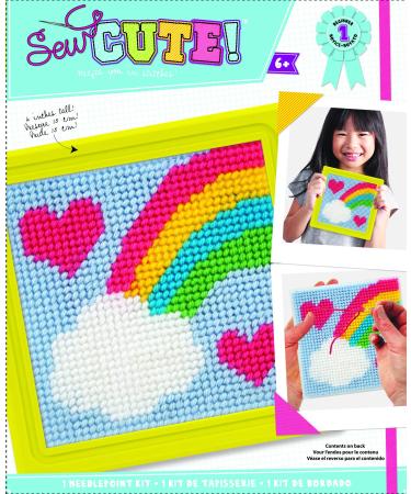 Colorbok 61904 Rainbow Learn to Sew Needlepoint Kit, 6-Inch by 6-Inch, Yellow Frame 1 PACK - Buy Online on GoSupps.com