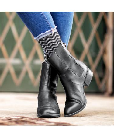 Core-Spun Mild 15-20mmHg Knee High Support Socks Classic Diamond Design in Grey & Black (Medium) | International Shipping Available - Buy Online on GoSupps.com