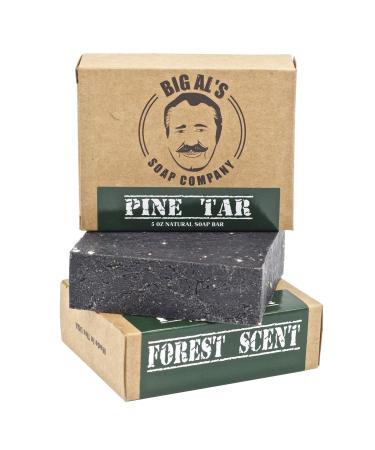 Big Al's Pine Tar Soap (1) 5oz Bar With Natural Ingredients and Essential Oils  Forest Scent